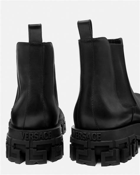 versace chelsea boots|Greca Portico Chelsea Boots Black .